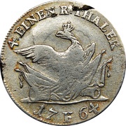 ¼ Reichsthaler - Frederick II, Germany, 1764-1768 reverse image