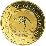 3000 Dollars - Elizabeth II 3rd Portrait - Australian Nugget - Gold Bullion Coin, Australia, 1992-1998 reverse image