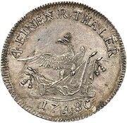 ¼ Thaler - Frederick II, Germany, 1780 reverse image