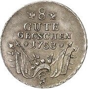 8 Gute Groschen - Frederick II, Germany, 1753 reverse image