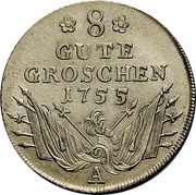 8 Gute Groschen - Frederick II, Germany, 1753-1763 reverse image