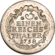 ⅓ Reichsthaler - Frederick II, Germany, 1758-1759 reverse image