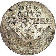 8 Gute Groschen - Frederick II Seven Years' War, Germany, 1763 reverse image