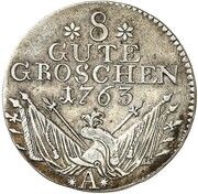 8 Gute Groschen - Frederick II Seven Years' War, Germany, 1763 reverse image