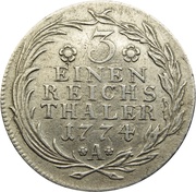 ⅓ Reichsthaler - Frederick II, Germany, 1764-1774 reverse image