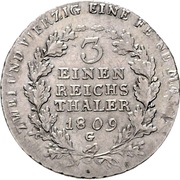 ⅓ Reichsthaler - Frederick William III, Germany, 1809 reverse image