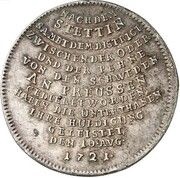 ½ Thaler - Frederick William I Homage of Stettin, Germany, 1721 reverse image