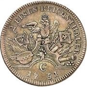 ½ Thaler - Frederick II, Germany, 1751 reverse image