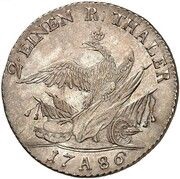½ Thaler - Frederick II Death, Germany, 1786 reverse image