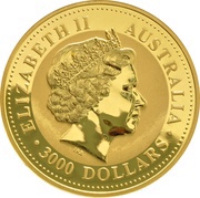 3000 Dollars - Elizabeth II 4th Portrait - Year of the Goat - Gold Bullion Coin obverse image