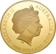 3000 Dollars - Elizabeth II 4th Portrait - Gold Proof Lucky Dragon - Coin Master Pattern obverse image