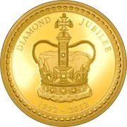 3000 Dollars - Elizabeth II 4th Portrait - Diamond Jubilee - Gold Proof, Australia, 2012 reverse image