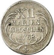 12 Mariengroschen - Frederick II Seven Years' War, Germany, 1758 reverse image