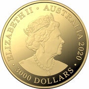 3000 Dollars - Elizabeth II 6th Portrait - Australian Olympic Team obverse image