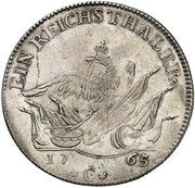 1 Thaler - Frederick II, Germany, 1765 reverse image