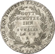 1 Thaler - Frederick William III Berlin mint visit, Germany, 1812 reverse image