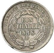 1 Thaler - Frederick William III Pattern, Germany, 1818 reverse image