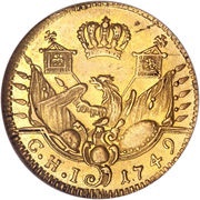 ½ Frederick d'Or - Frederick II, Germany, 1749 reverse image