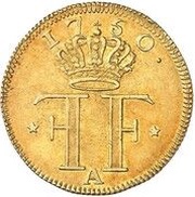 ½ Frederick d'Or - Frederick II, Germany, 1750 reverse image