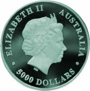 5000 Dollars - Elizabeth II 4th Portrait - The Australian Trilogy - Kangaroo obverse image