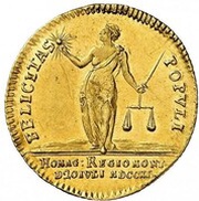 1 Ducat - Frederick II, Germany, 1740 reverse image