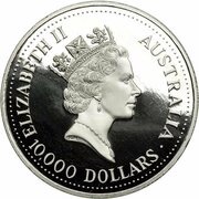 10 000 Dollars - Elizabeth II 3rd Portrait - Koala - Platinum obverse image