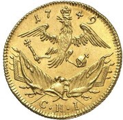 1 Ducat - Frederick II, Germany, 1749 reverse image