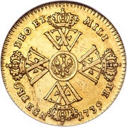 ½ Gold Wilhelm - Frederick William I, Germany, 1738-1740 reverse image