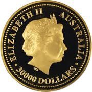 30 000 Dollars - Elizabeth II 4th Portrait - Year of the Dog - Gold Bullion Coin obverse image