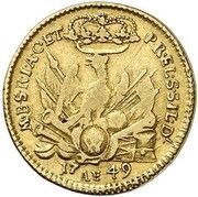 1 Friedrich d'Or - Frederick II Mule, Germany, 1749 reverse image