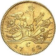 1 Frederick d'Or - Frederick II, Germany, 1752 reverse image