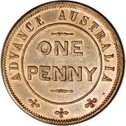 1 Penny - W.J. Taylor Advance Australia reverse image