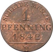 1 Pfenning - Frederick William IV, Germany, 1841-1842 reverse image