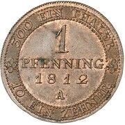 1 Pfenning - Frederick William III, Germany, 1812 reverse image