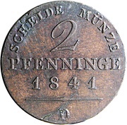 2 Pfenninge - Frederick William IV, Germany, 1841-1842 reverse image