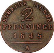 2 Pfenninge - Frederick William IV, Germany, 1843-1845 reverse image