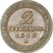 2 Pfennige - Frederick William III, Germany, 1812 reverse image