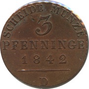 3 Pfenninge - Frederick William IV, Germany, 1841-1842 reverse image
