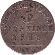 3 Pfenninge - Frederick William IV, Germany, 1843-1845 reverse image