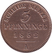 3 Pfenninge - Frederick William IV, Germany, 1846-1860 reverse image