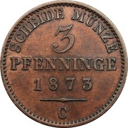 3 Pfenninge - William I, Germany, 1861-1873 reverse image