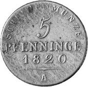 5 Pfenninge - Frederick William III Pattern, Germany, 1820 reverse image