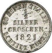 ½ Silbergroschen - Frederick William III Pattern, Germany, 1821 reverse image