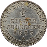 ½ Silbergroschen - Frederick William IV, Germany, 1853-1860 reverse image