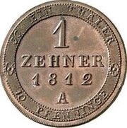 1 Zehner - Frederick William III, Germany, 1812 reverse image