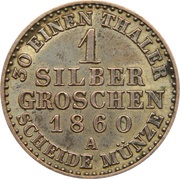 1 Silbergroschen - Frederick William IV, Germany, 1853-1860 reverse image
