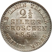 2½ Silbergroschen - Frederick William IV, Germany, 1853-1860 reverse image