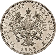 ⅙ Thaler - Frederick William IV, Germany, 1865-1868 reverse image