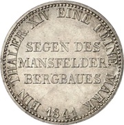 1 Thaler - Frederick William IV Mining Thaler, Germany, 1841 reverse image