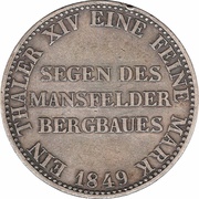 1 Thaler - Frederick William IV "Mining Thaler", Germany, 1847-1852 reverse image